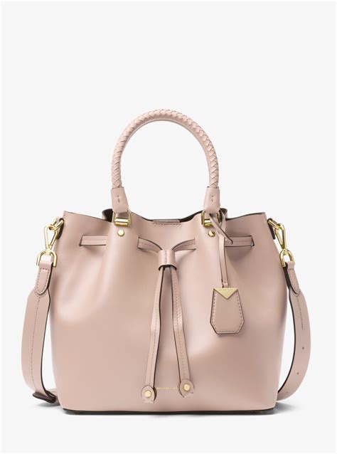 michael michael kors blakely leather bucket bag deep pink|michael kors phoebe bucket bag.